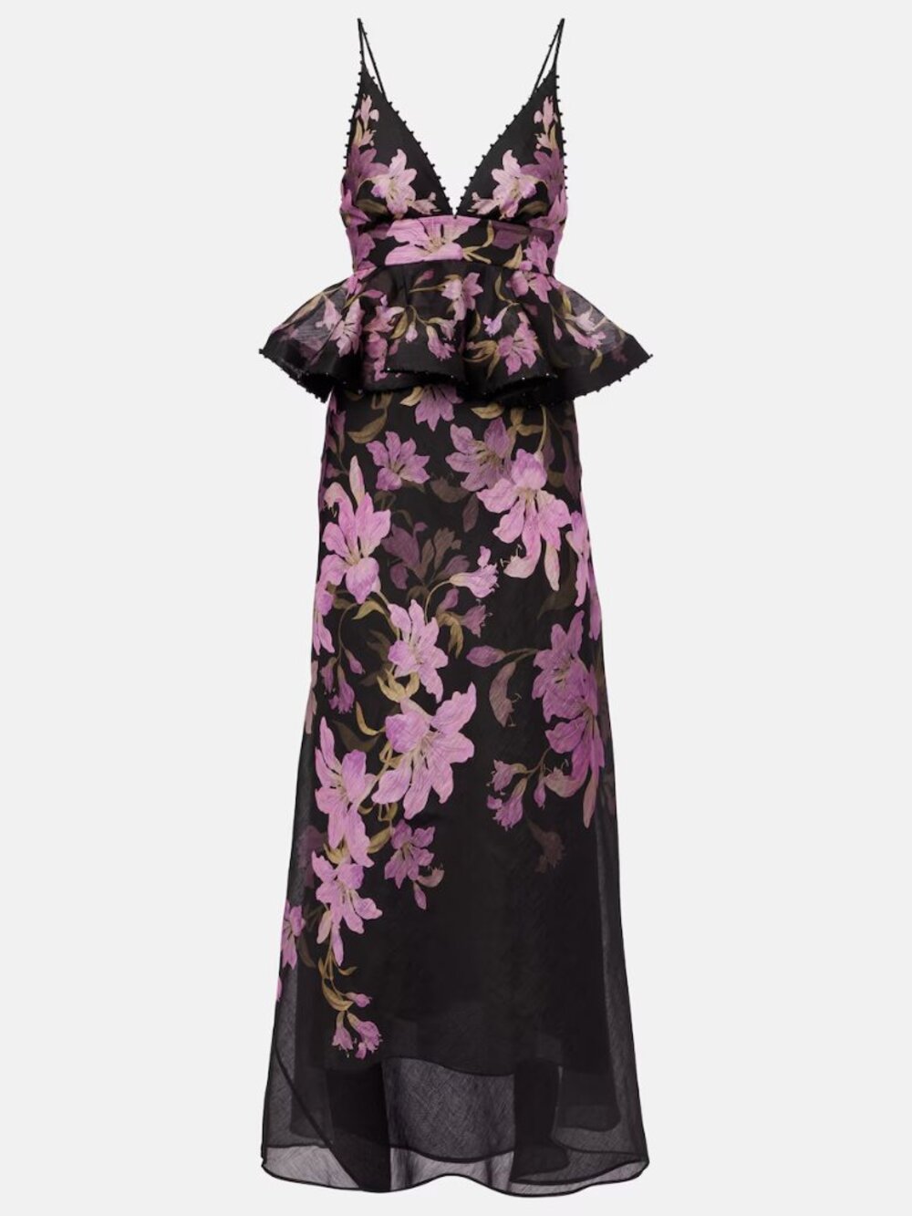 Zimmermann Dawning floral linen and silk gown
